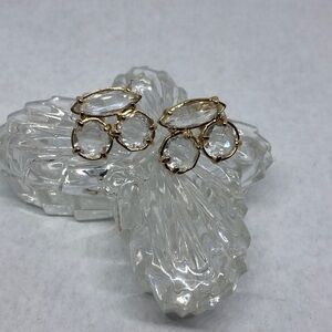 𝅺Kate Spade NY Gold Plated Crystal Cluster Earrings Dressy Night Out Evening.